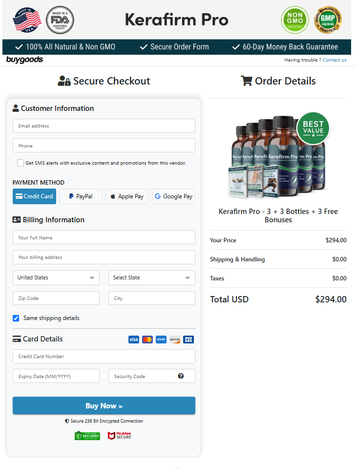 KeraFirm Pro order form
